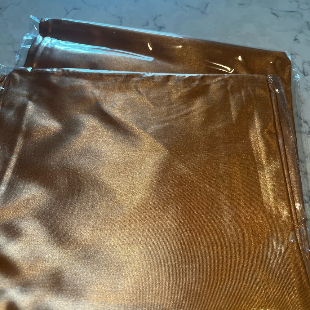 Satin Wrap Scarf in Bronze